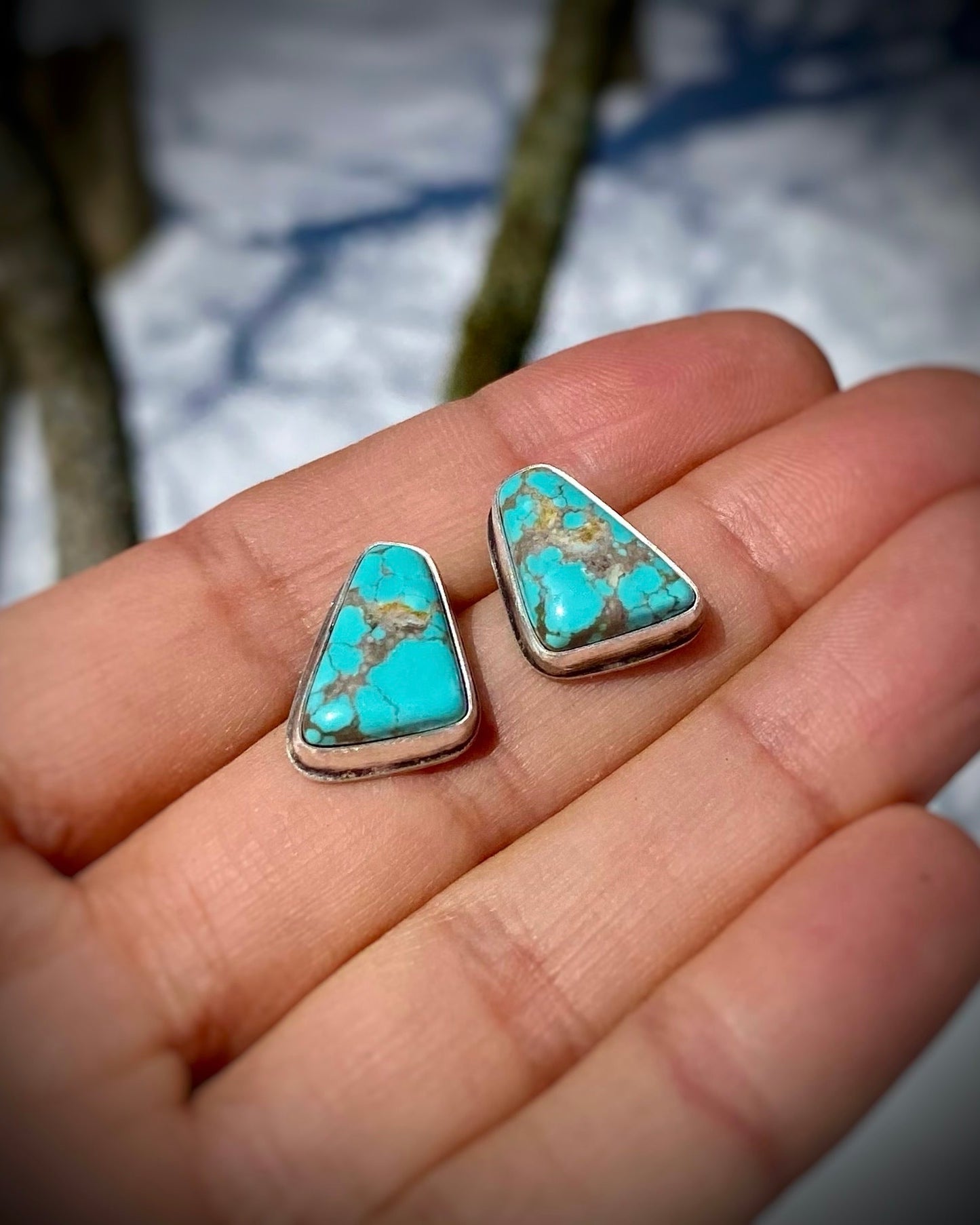 Turquoise Triad Studs