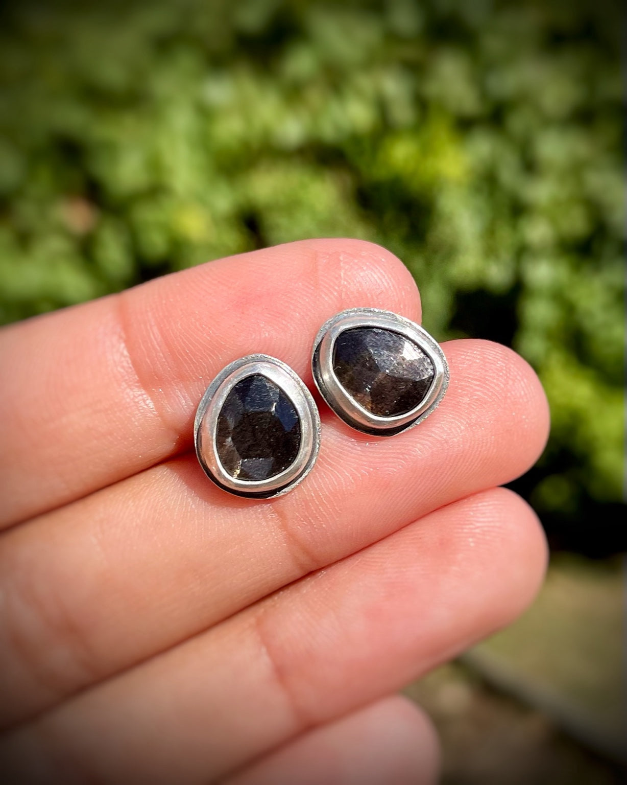 African Sunstone Rose-Cut Studs